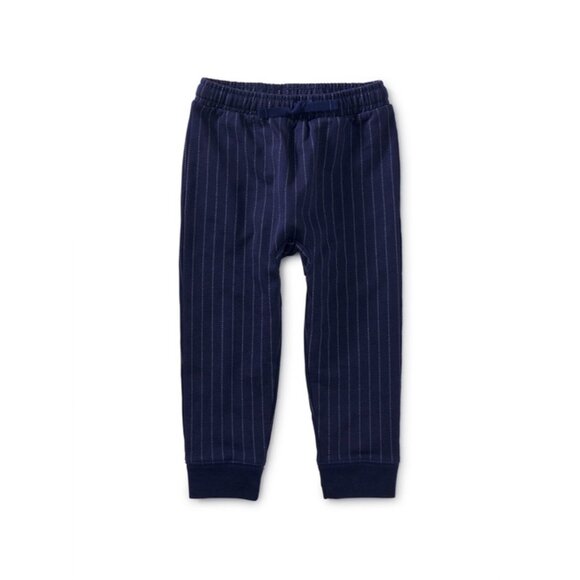 Tea Collection Good Sport Pocket Baby Joggers Blue Ticking Stripe 6-9 Months - Picture 1 of 1